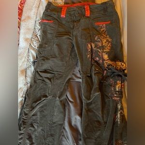 Really cute suede like material brownish cargo pants.